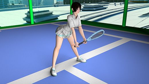 一生懸命にテニスの練習に勤しむ激ミニちゃん。準備運動中のお尻を執拗に狙ってスカートの中を盗撮しまくるカメラ●●がいた。4