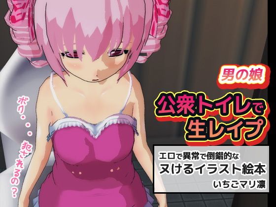 【男の娘〜公衆トイレで生レ●プ】同人美少女イラスト